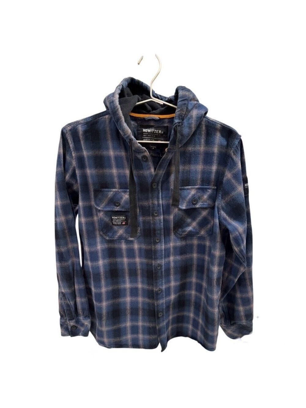 Howitzer Men's Hoodie Jacket Medium Blue Black Plaid